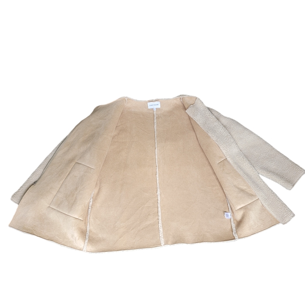 Elizabeth and James Faux Sherpa Coat Off-Set Zipper Cream Fleece Jacket … - Picture 9 of 17